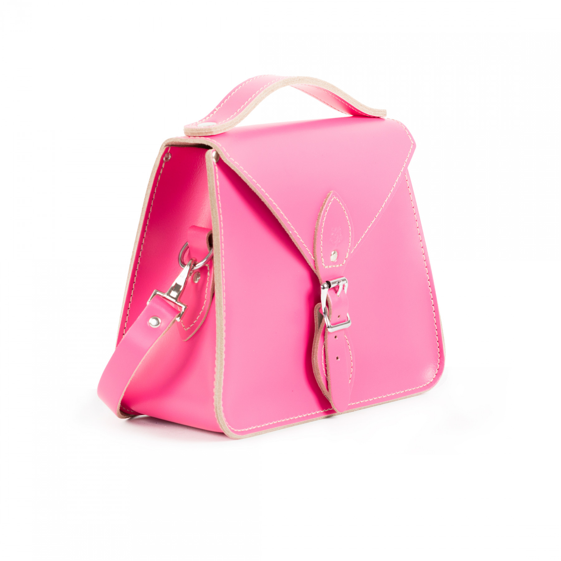 Esme Bright Pink Leather Crossbody Bag by Gweniss | Gweniss