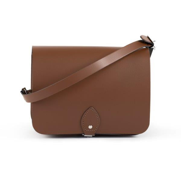 Riley Premium Leather Saddle Bag in Dark Brown