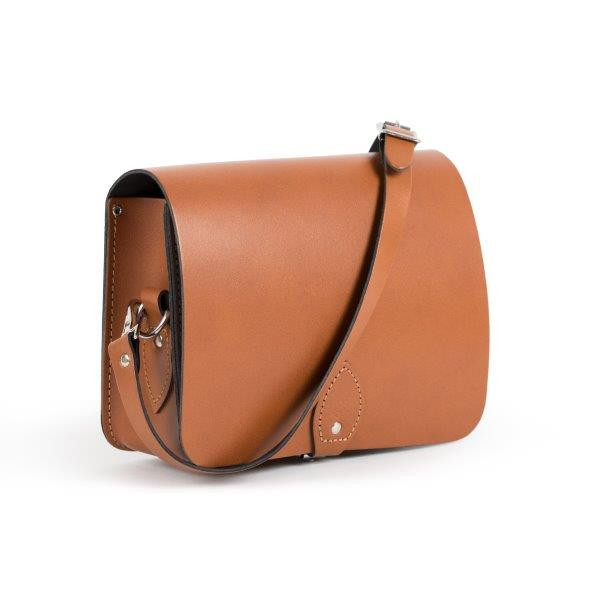 Riley Premium Leather Saddle Bag in Dark Tan