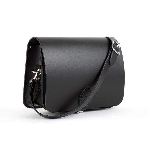Riley Premium Leather Saddle Bag in Matte Black