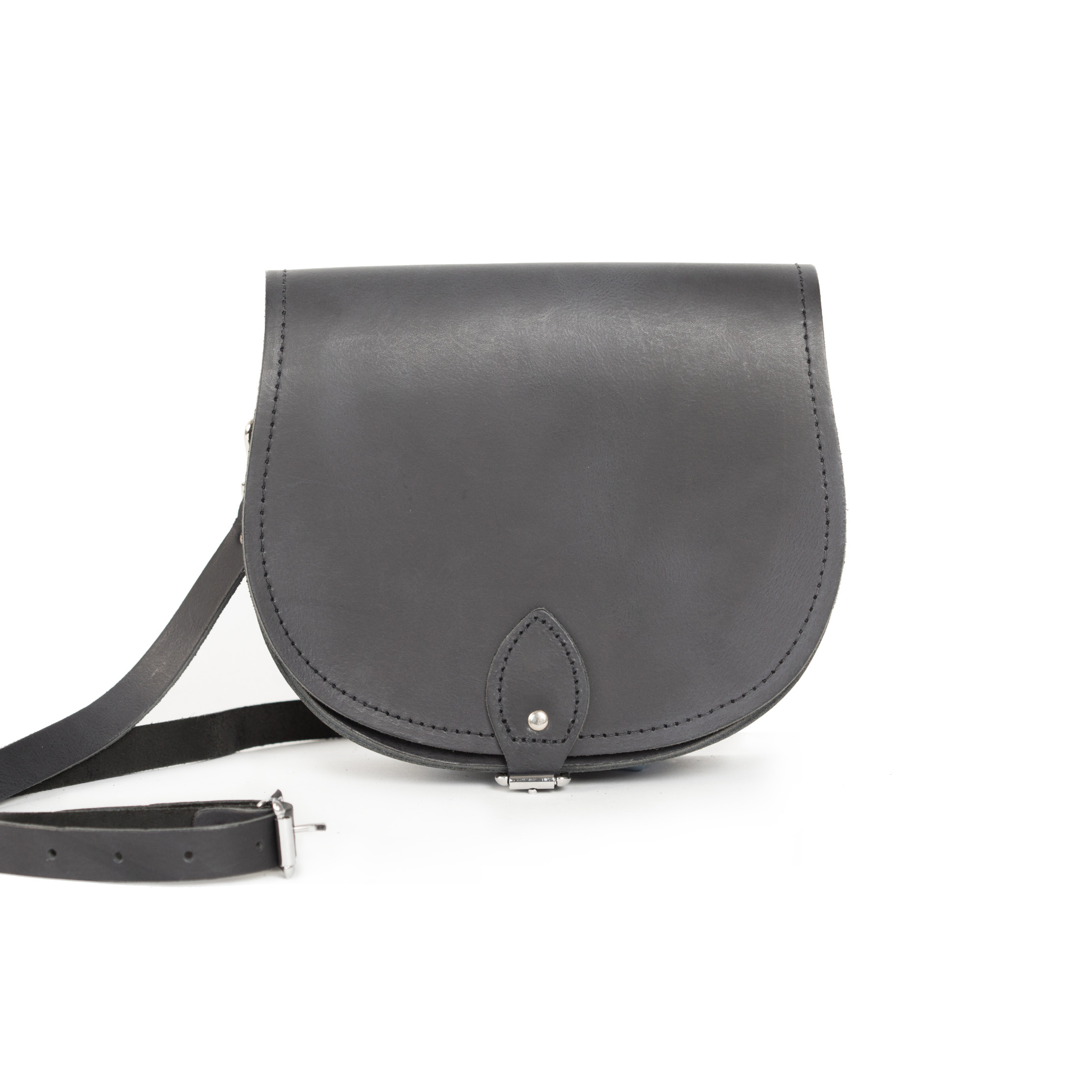 Avery Premium Leather Saddle Bag in Premium Black