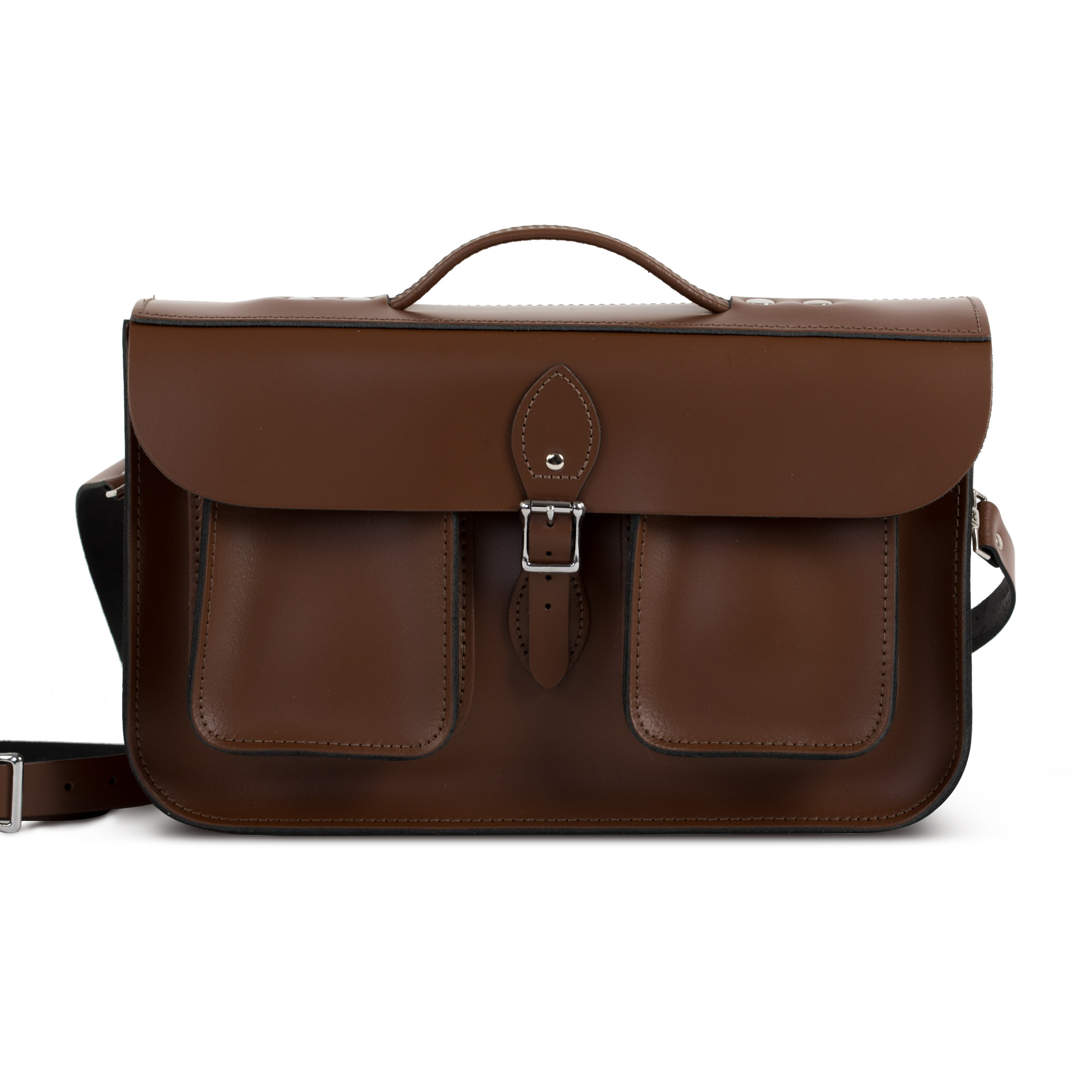 Jude Premium Leather Briefcase in Dark Brown