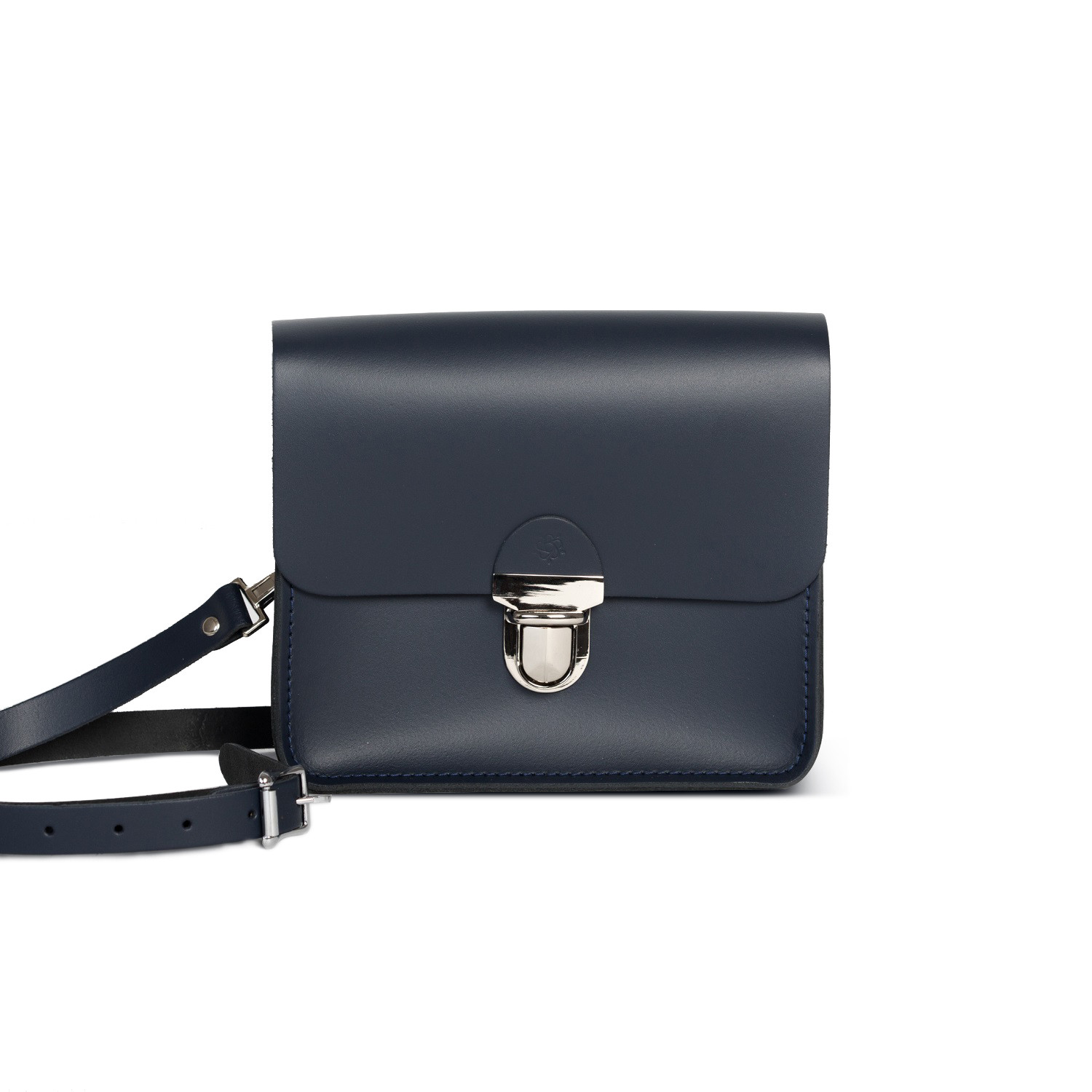 Sofia Premium Leather Crossbody Bag in Navy Blue