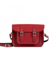 Charlotte Premium Leather 11" Satchel in Scarlet Red
