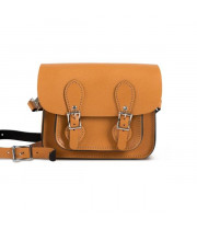 Freya Premium Leather Mini Satchel Bag in Light Tan
