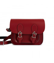 Freya Premium Leather Mini Satchel Bag in Scarlet Red