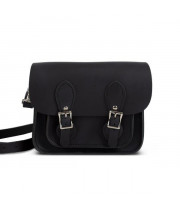 Freya Premium Leather Mini Satchel Bag in Vintage Black