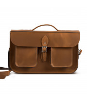 Jude Premium Leather Briefcase in Vintage Tan
