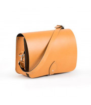 Riley Premium Leather Saddle Bag in Light Tan