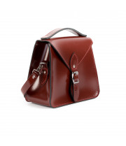Esme Premium Leather Crossbody Bag in Oxblood Patent 