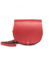 Avery Premium Leather Saddle Bag in Scarlet Red