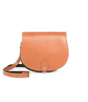Avery Premium Leather Saddle Bag in Dark Tan