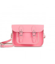 Charlotte Premium Leather 11" Satchel in Pastel Pink