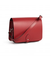 Riley Premium Leather Saddle Bag in Scarlet Red