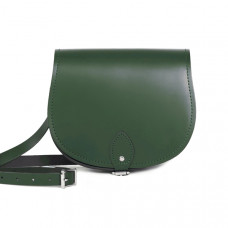 Avery Premium Leather Saddle Bag in Bottle Green