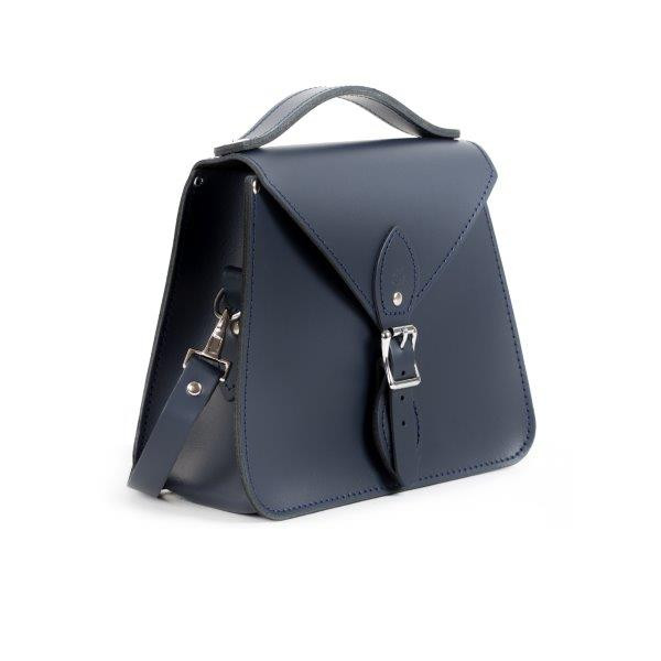 Esme Premium Leather Crossbody Bag in Navy Blue
